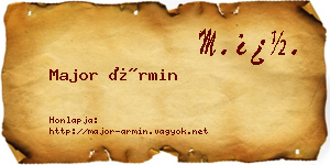 Major Ármin névjegykártya